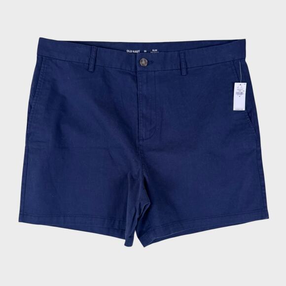 Old Navy Size 38 Slim Built in Flex Mens NEW NWT Chino Shorts Navy Blue - Picture 1 of 10